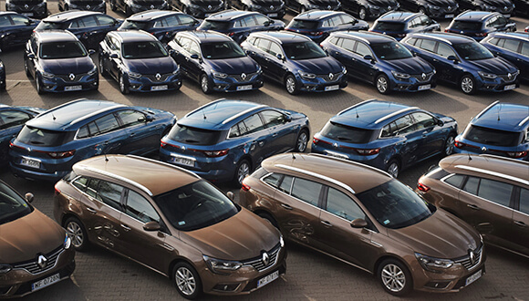 business car fleet insurance, cars in car park