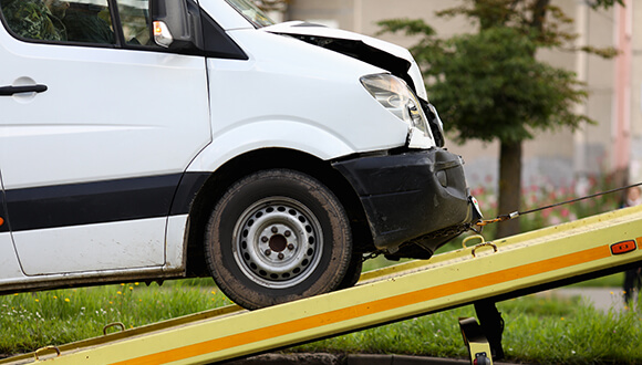 commercial fleet insurance, van in accident