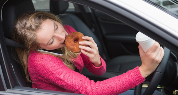 Distracted driving from eating while driving